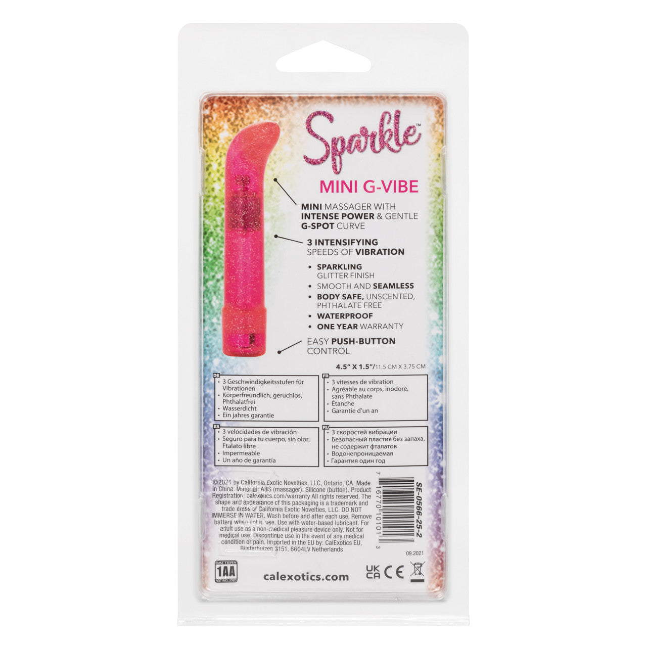 CalExotics Sparkle Mini G-Vibe – Mini G Massager with 3 Vibration Speeds – Pink