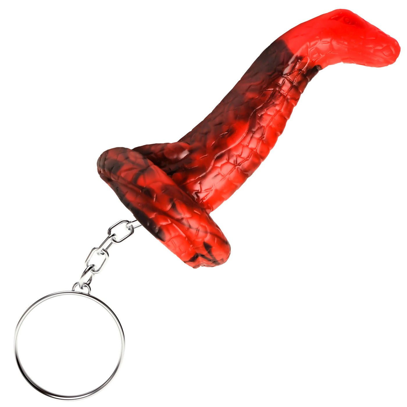 XR Brands King Cobra Keychain - Red Silicone Fantasy Accessory