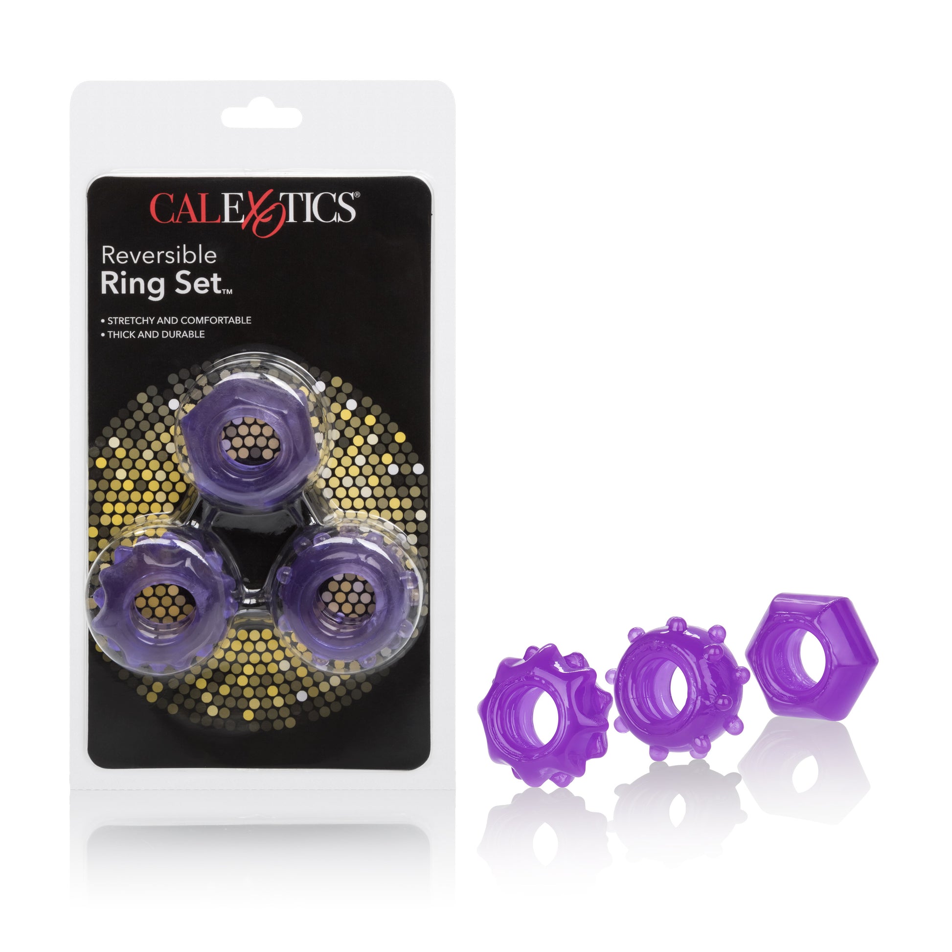 CalExotics Reversible Ring Set - Purple - 3-Ring Support Set