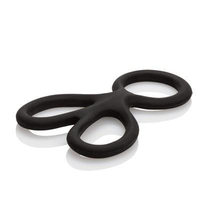 CalExotics Silicone Ball Spreader with Independent Scrotum Rings – Black