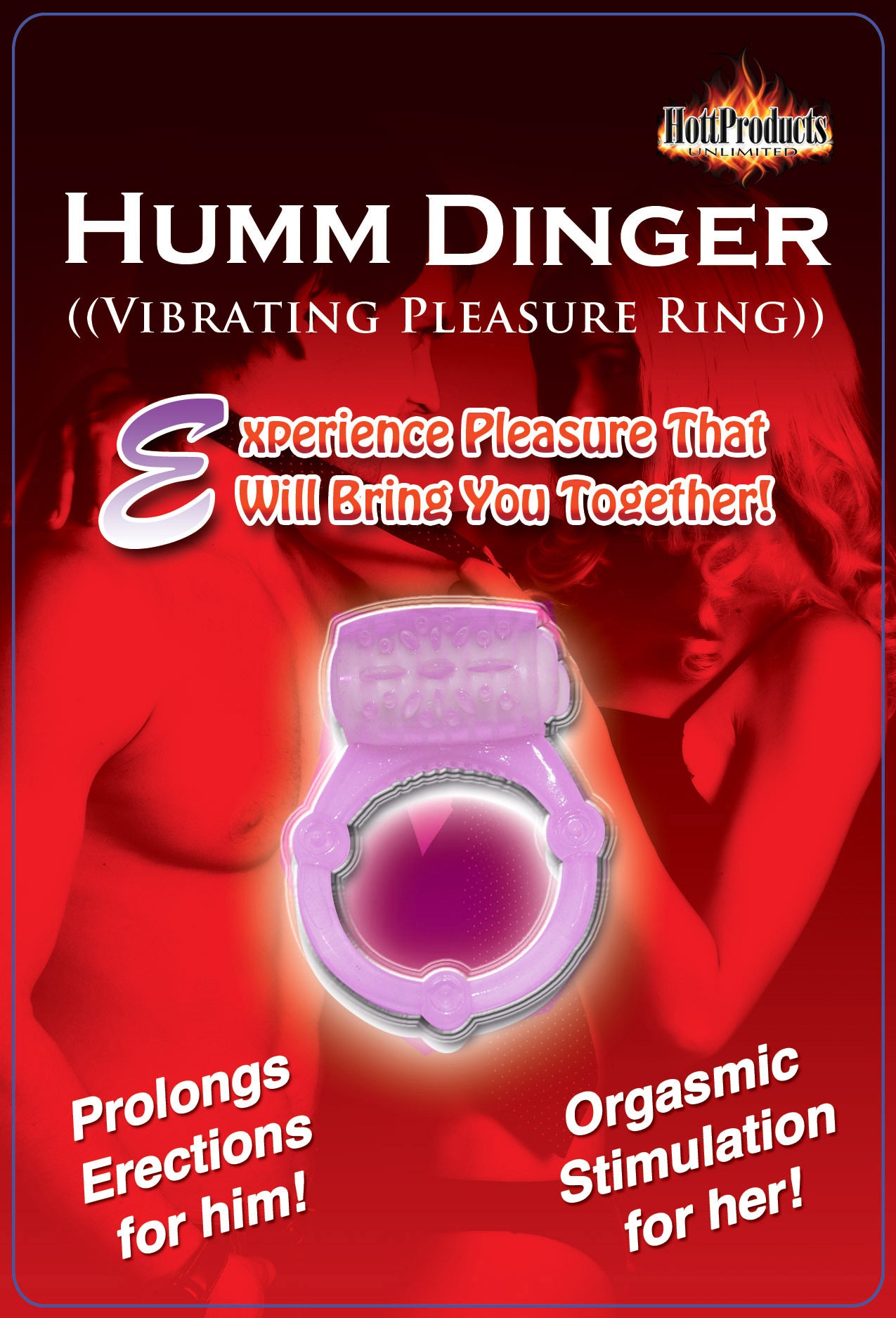 Humm Dinger Vibrating Penis Ring Clitoral Stimulator – Purple