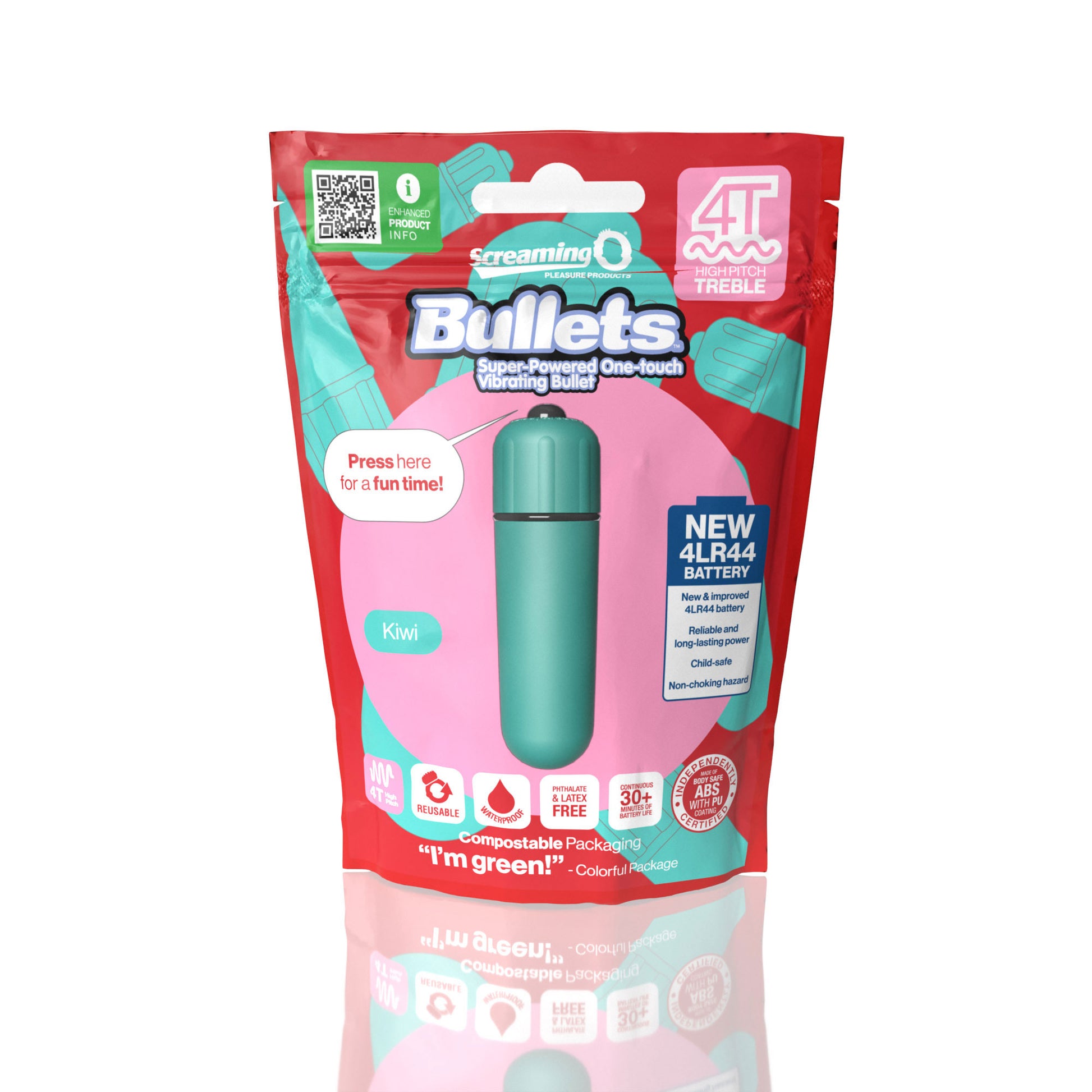 Screaming O 4T Bullet – Super Powered One Touch Vibrating Bullet – Kiwi