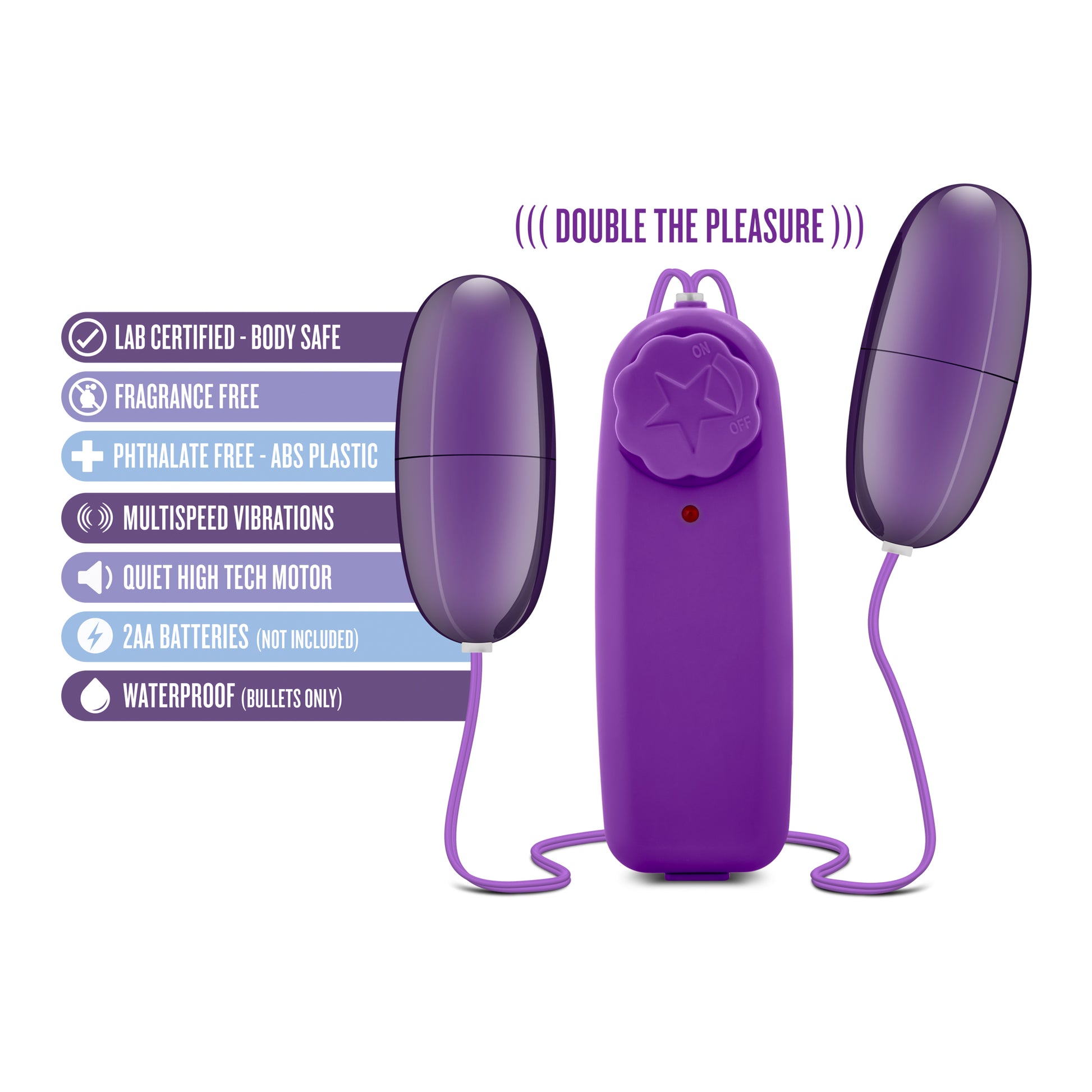 Blush B Yours Double Pop Eggs - Dual Vibrating Eggs - Purple