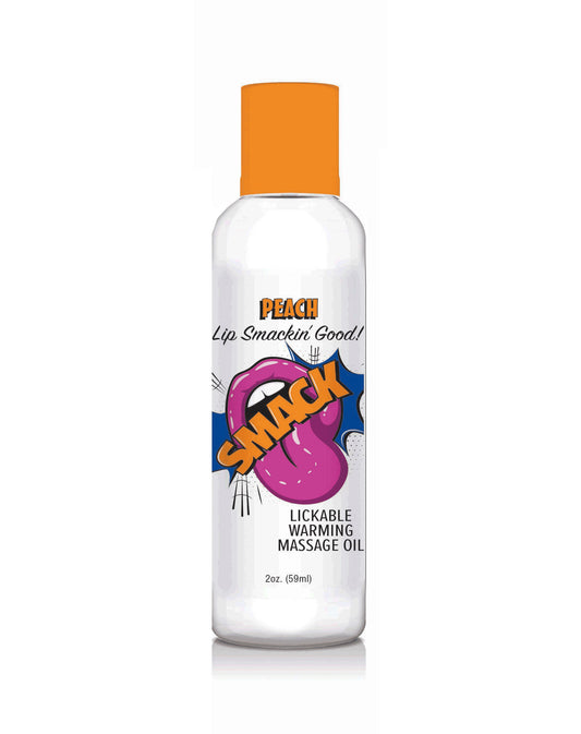 Smack Warming and Lickable Massage Oil - Peach - 2 Oz