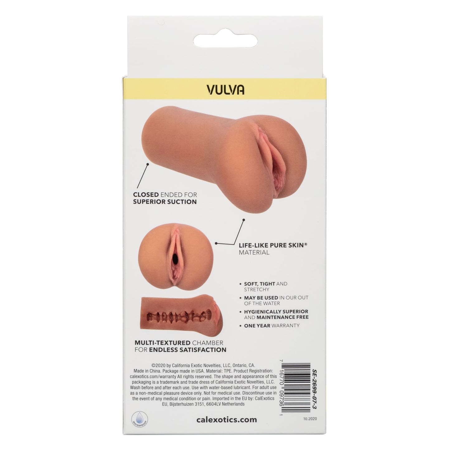 CalExotics Boundless Vulva Stroker – Brown – Closed Ended