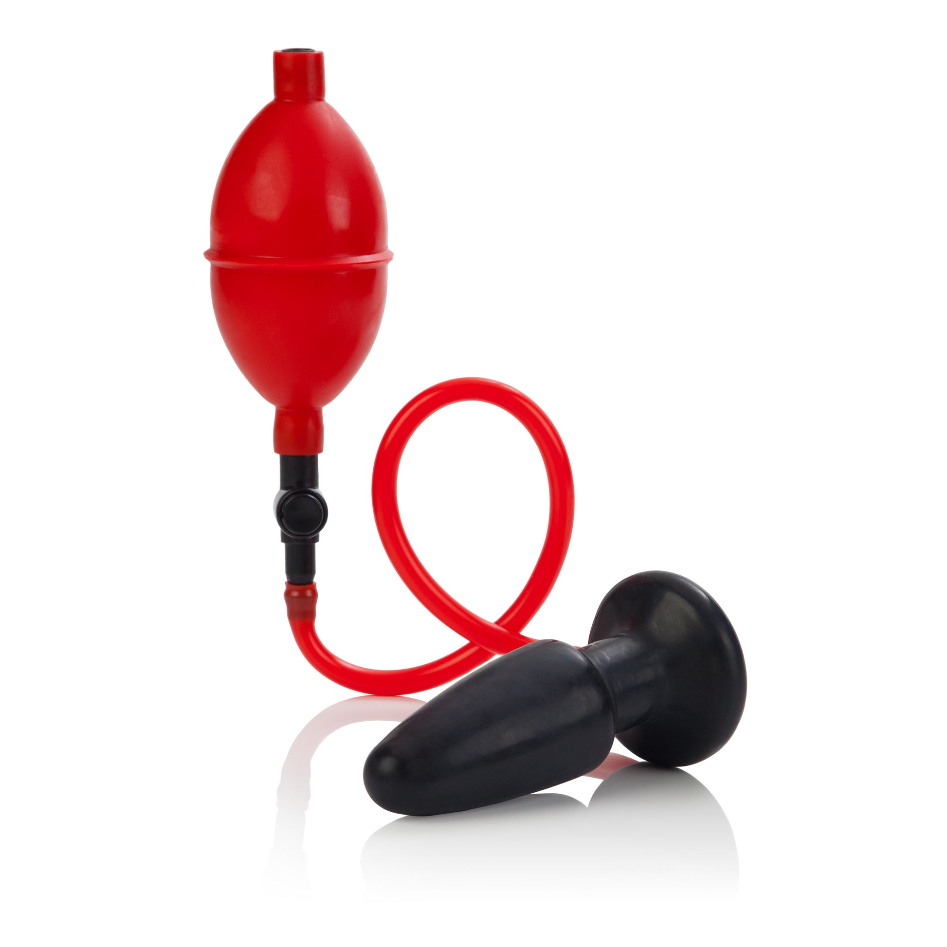 CalExotics Expandable Butt Plug with Push Button Purge Valve – Red