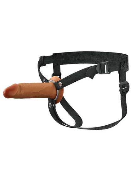 Pipedream Fantasy X-Tensions Elite 6" Hollow Silicone Strap-On – Brown