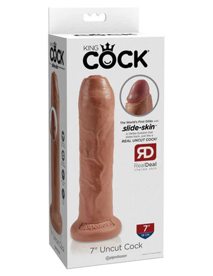 Pipedream King Cock 7 Inch Uncut Dildo with Suction Cup – Tan