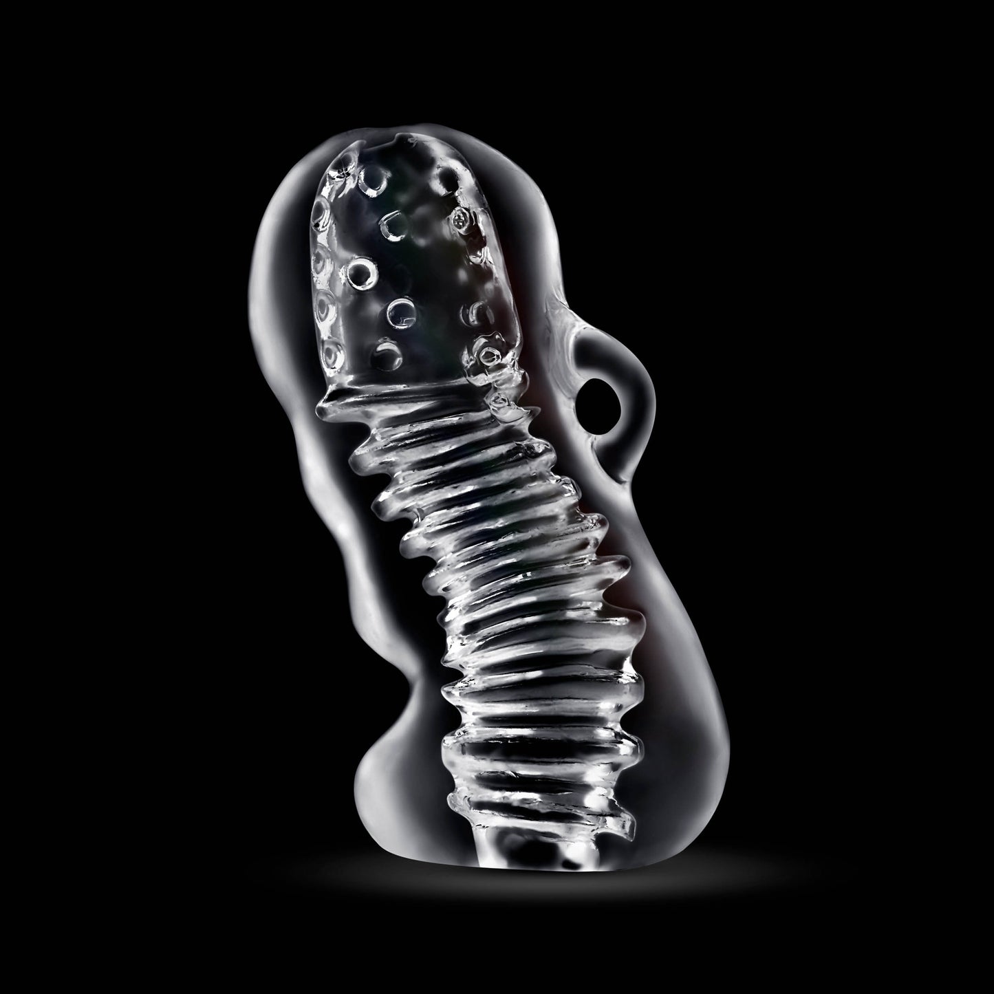 Rize Squeezy – Clear Male Stroker with Multi-Textured Chambers