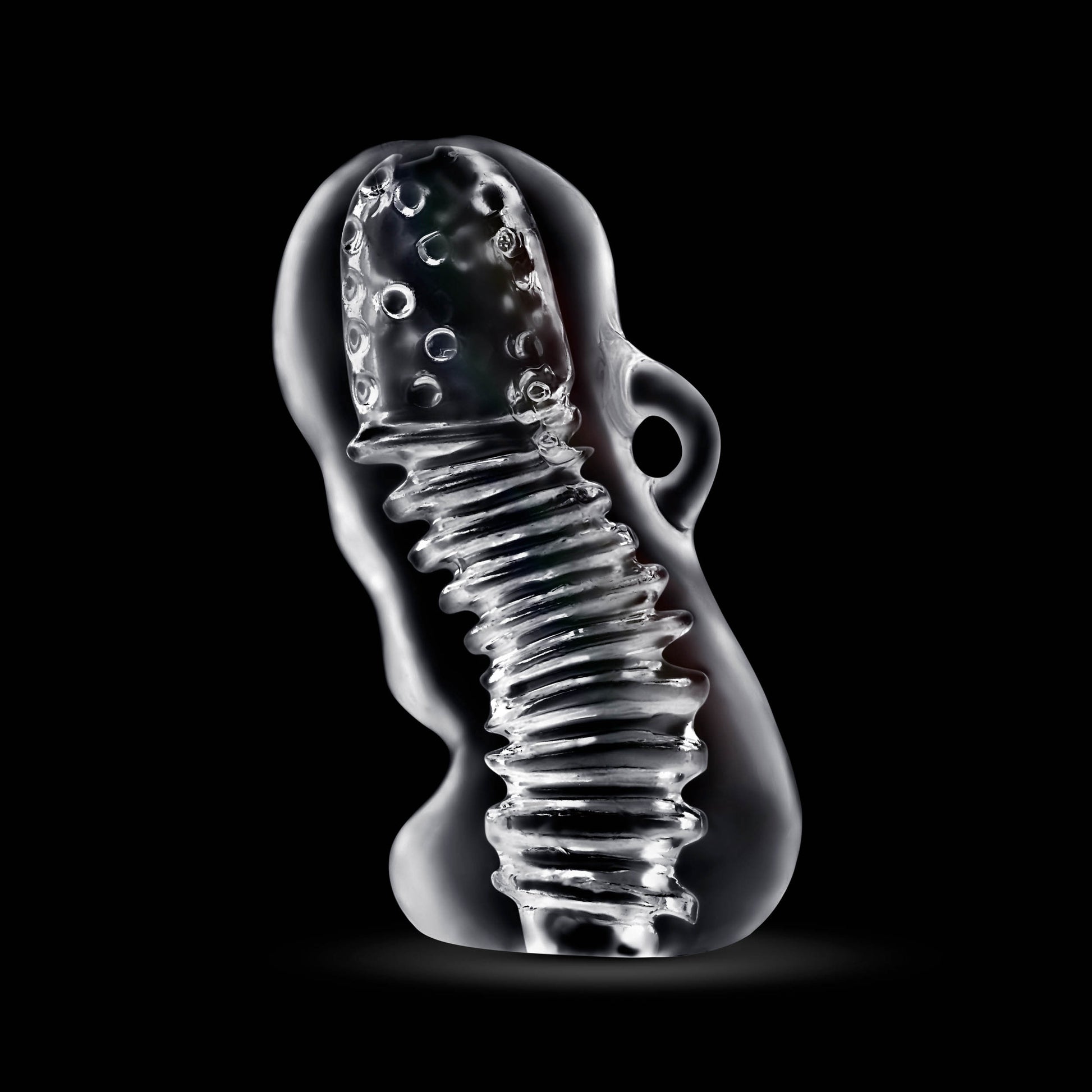 Rize Squeezy – Clear Male Stroker with Multi-Textured Chambers