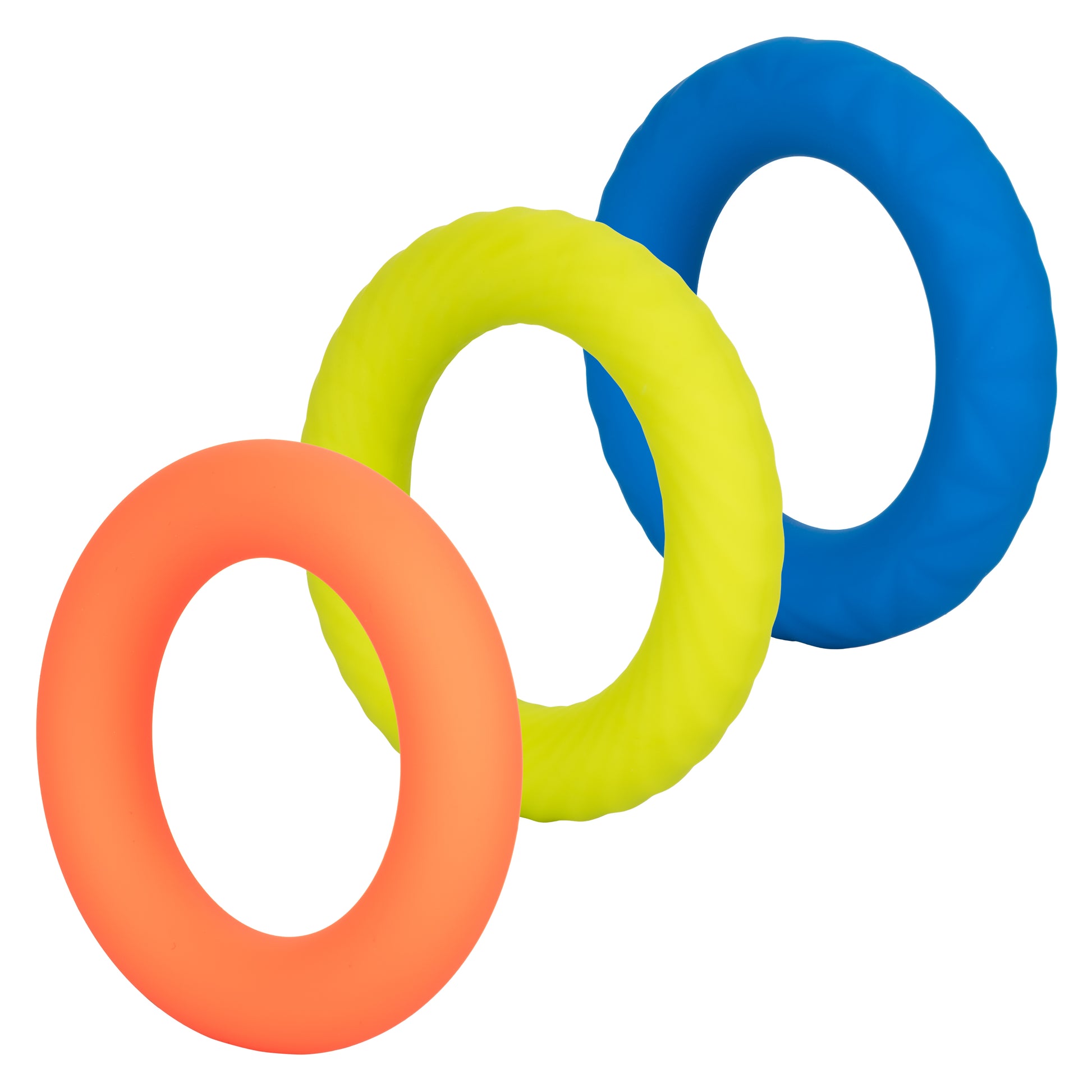 CalExotics Link Up Ultra-Soft Climax Set – 3 Textured Cock Rings – Multi