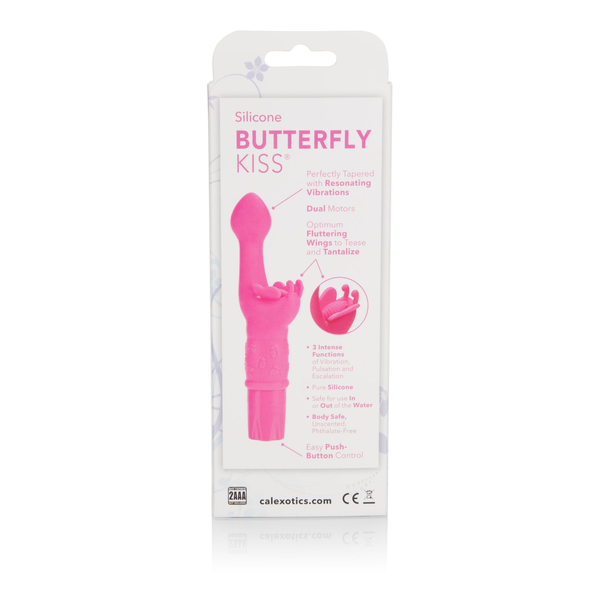 CalExotics Silicone Butterfly Kiss Vibrator with G-Spot Stimulator – Pink
