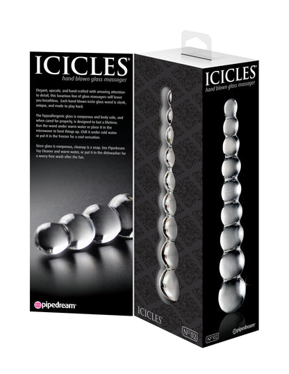 Pipedream Icicles No. 2 Glass Massager – Clear