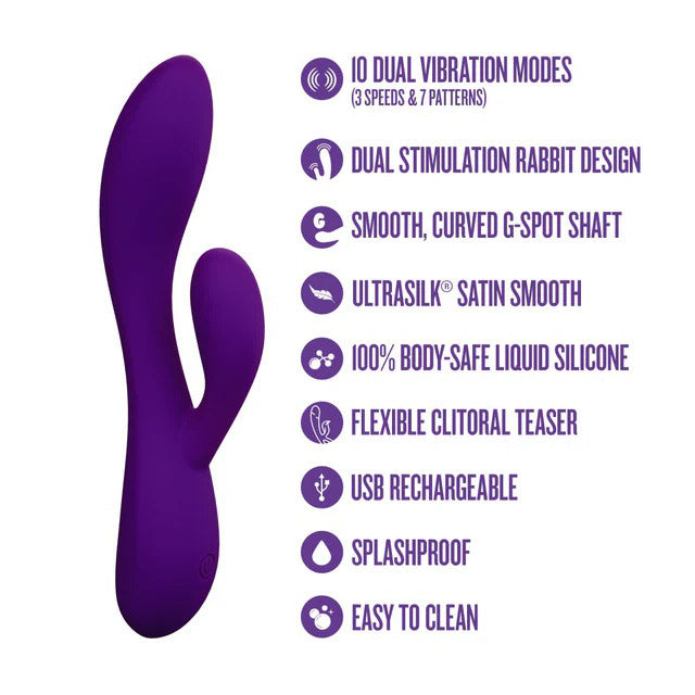 Blush Fever Dream Rabbit Vibrator with Dual Vibration Modes - Purple