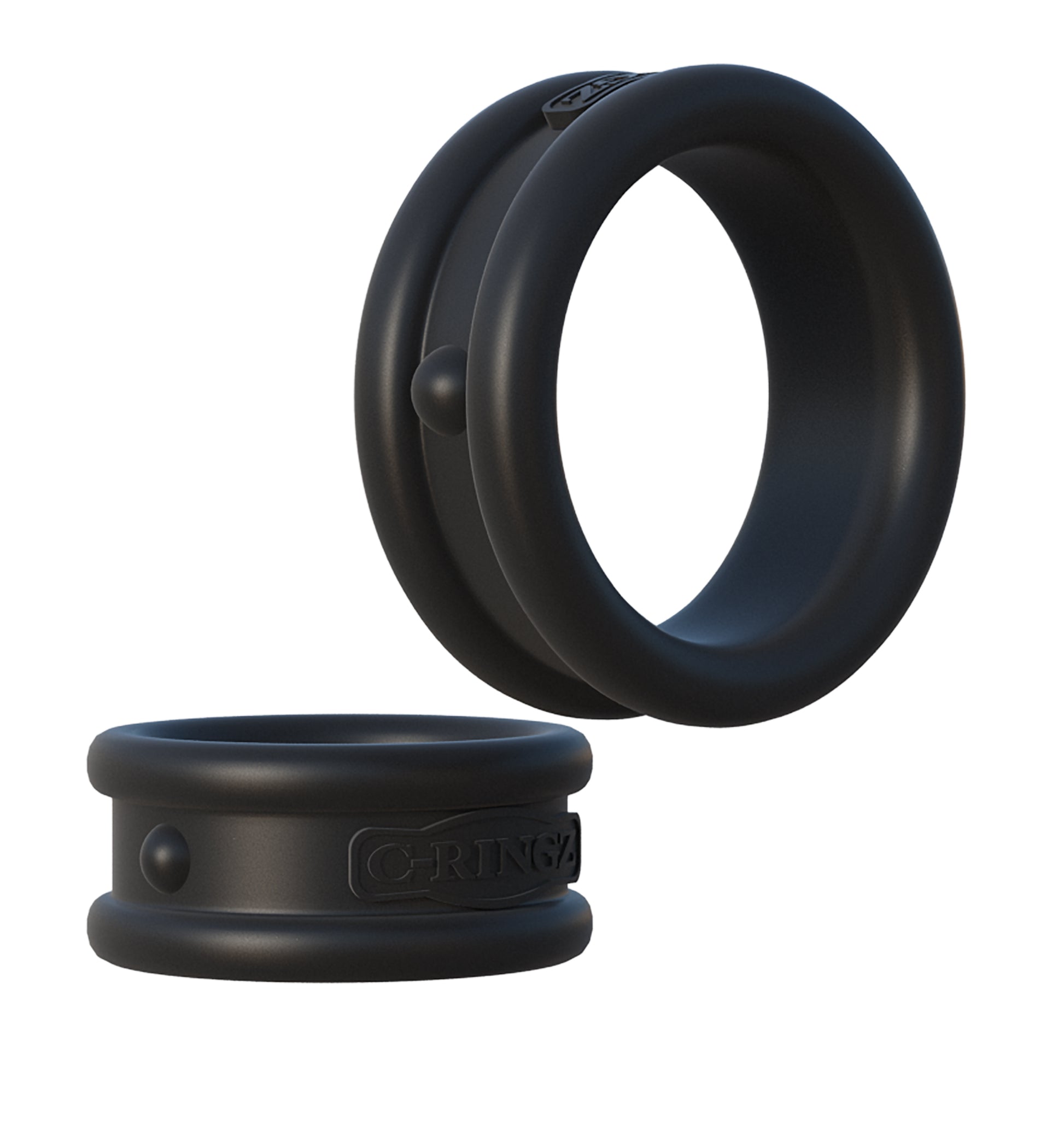 Fantasy C-Ringz Max Width Silicone Rings - Black - Performance Rings for Enhanced Erections