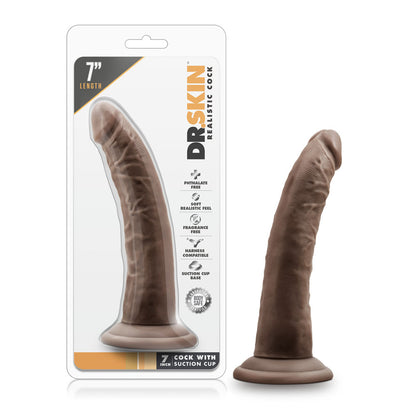 Dr. Skin 7 Inch Realistic Cock with Suction Cup - Brown