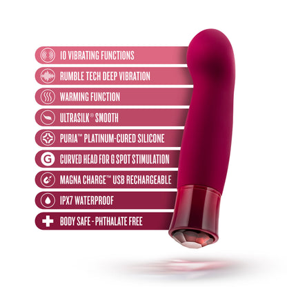 Oh My Gem Classy Garnet Vibrator with 10 Vibrating Functions - Fuchsia