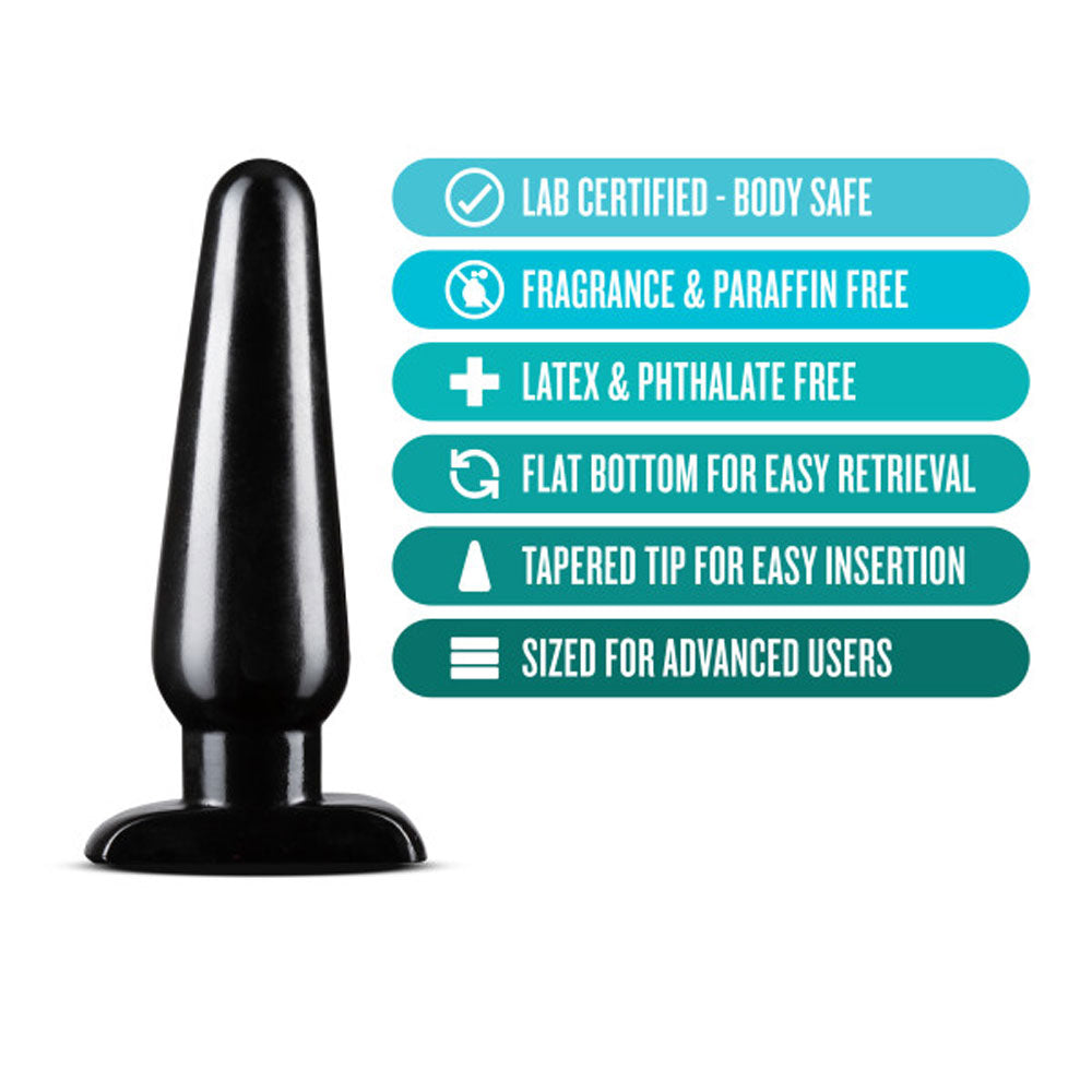 Anal Adventures Basic Anal Plug - Large - Tapered Design - Black