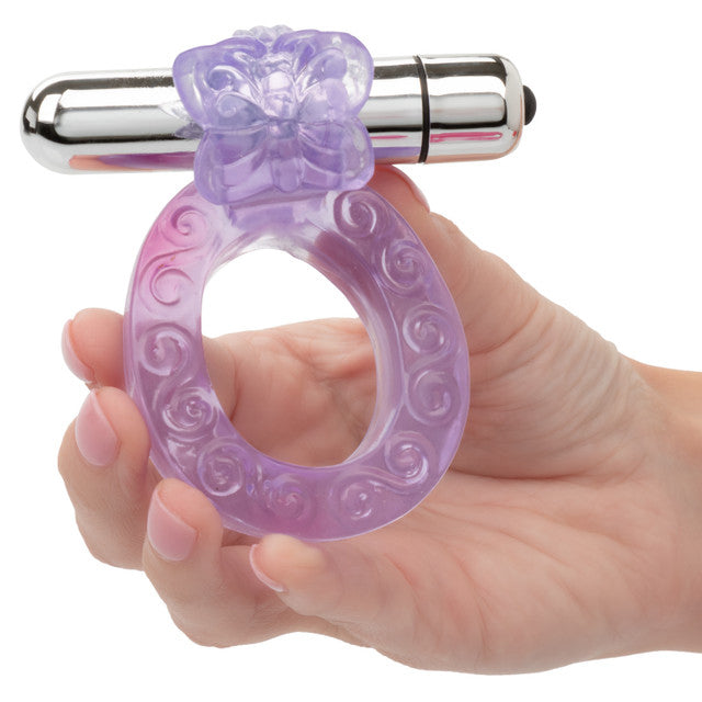 CalExotics Intimate Butterfly Ring – Purple – Multi-Speed Vibrating Enhancer