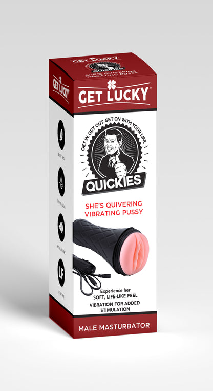 Quickies She's Quivering Vibrating Pussy Masturbator – Beige