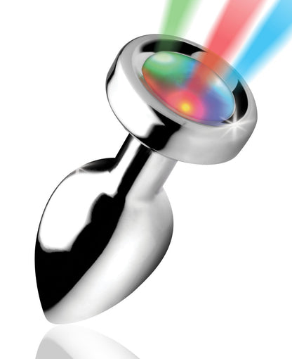 XR Brands Light Up Small Anal Plug with 3 LED Light Patterns – Multi