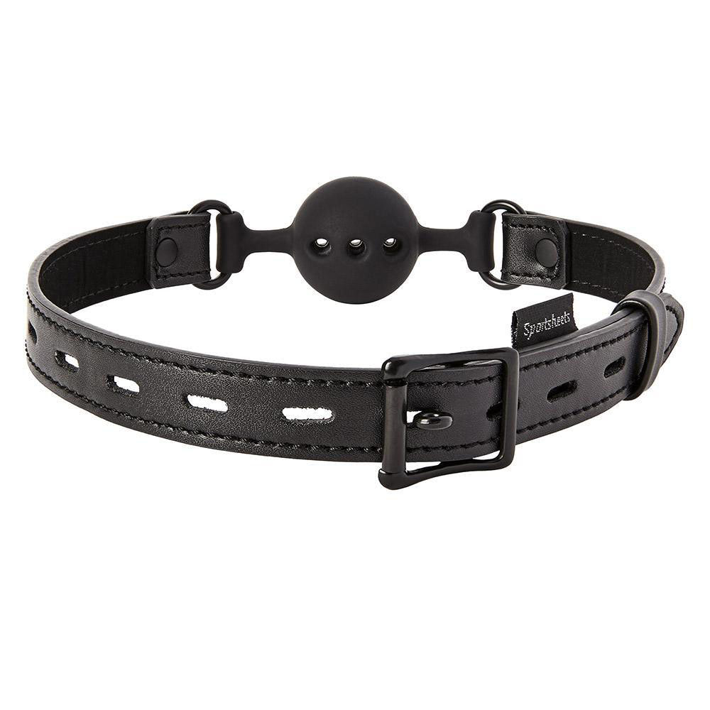 Saffron Breathable Ball Gag – Black – Adjustable Fit