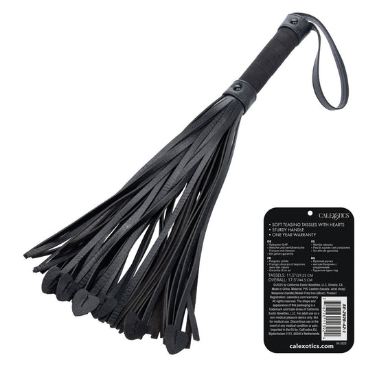 CalExotics Nocturnal Collection Heart Throb Flogger – Black – Phthalate Free