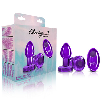 Viben Cheeky Charms Small Vibrating Metal Anal Plug with Remote Control - Purple