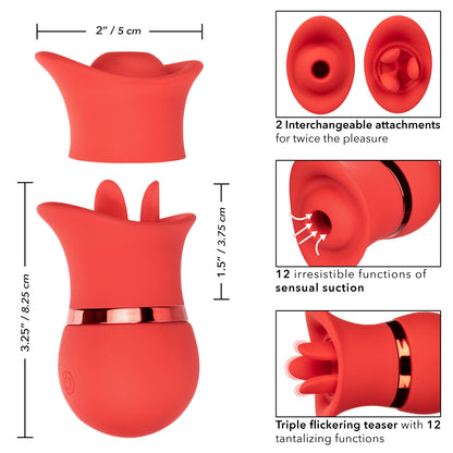 CalExotics French Kiss Suck and Play Interchangeable Set – Red – Multi-Function