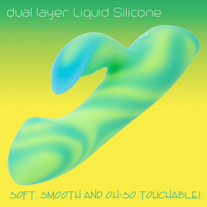 CalExotics Endless Summer Twilight Tease Dual-Motor Rabbit-Style Vibrator, Dual-Layer Liquid Silicone, Green