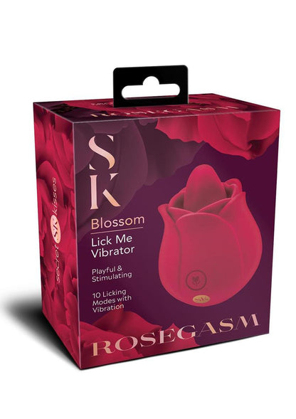 Secret Kisses Rosegasm Rose Blossom Licker – Red – Compact Tongue Vibrator with 10 Modes