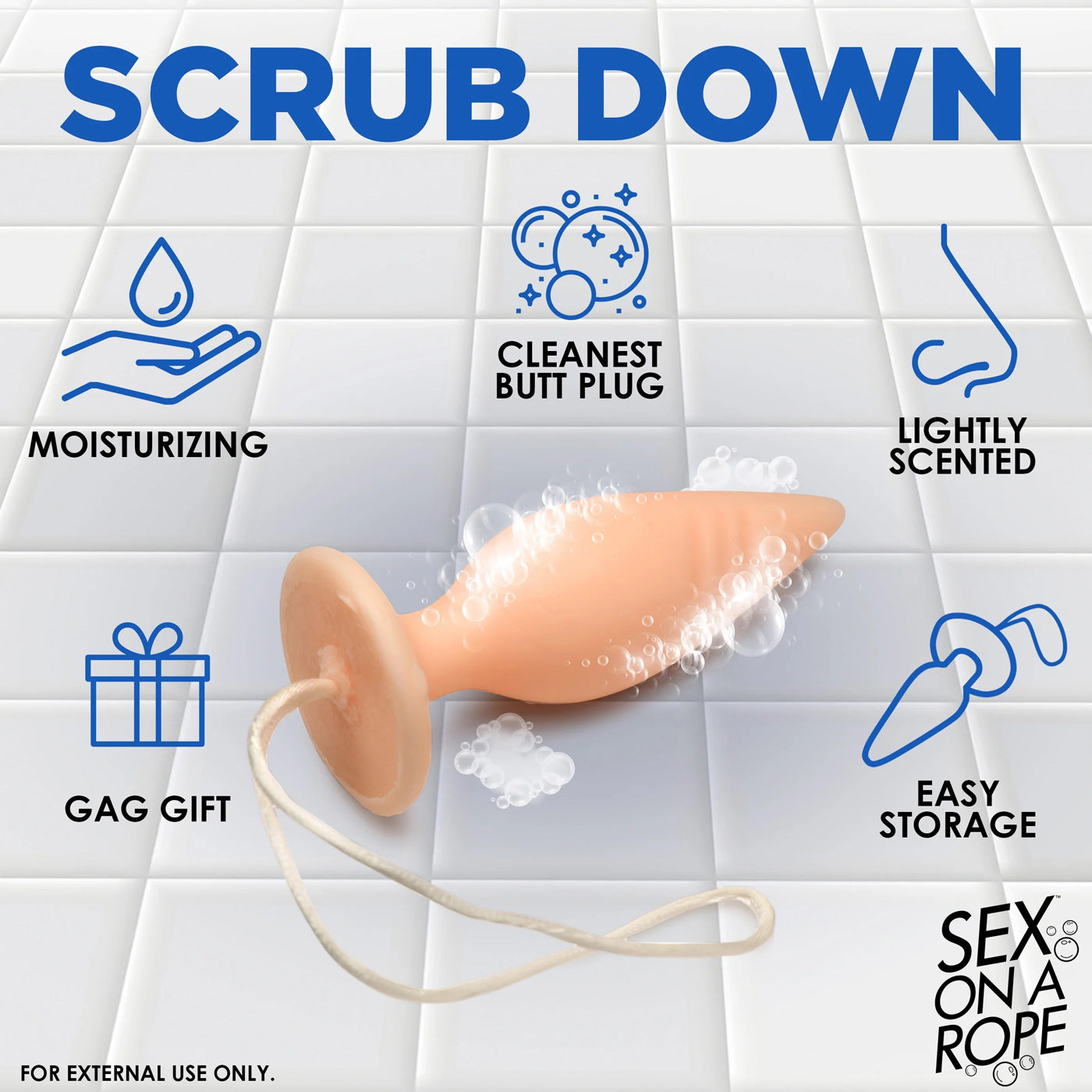 XR Brands Butt Plug Soap - Peach - Moisturizing Gag Gift