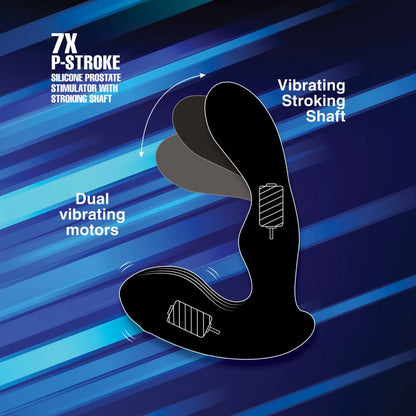 XR Brands 7x P-Milker Silicone Prostate Stimulator with Remote Control – Black