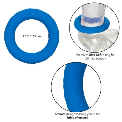 CalExotics Link Up Ultra-Soft Max Cock Ring – Blue, Textured, Phthalate Free