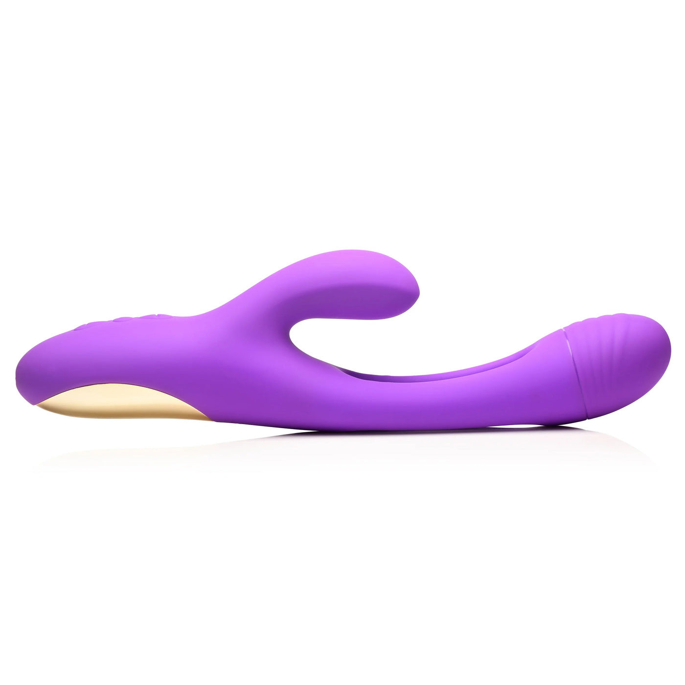 XR Brands Tri-Flick Silicone Rabbit Vibrator with Flicking Action – Purple