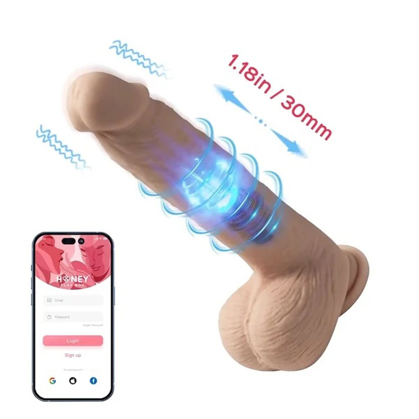 Kenzo App Controlled 9.5" Big Realistic Thrusting Dildo - Beige