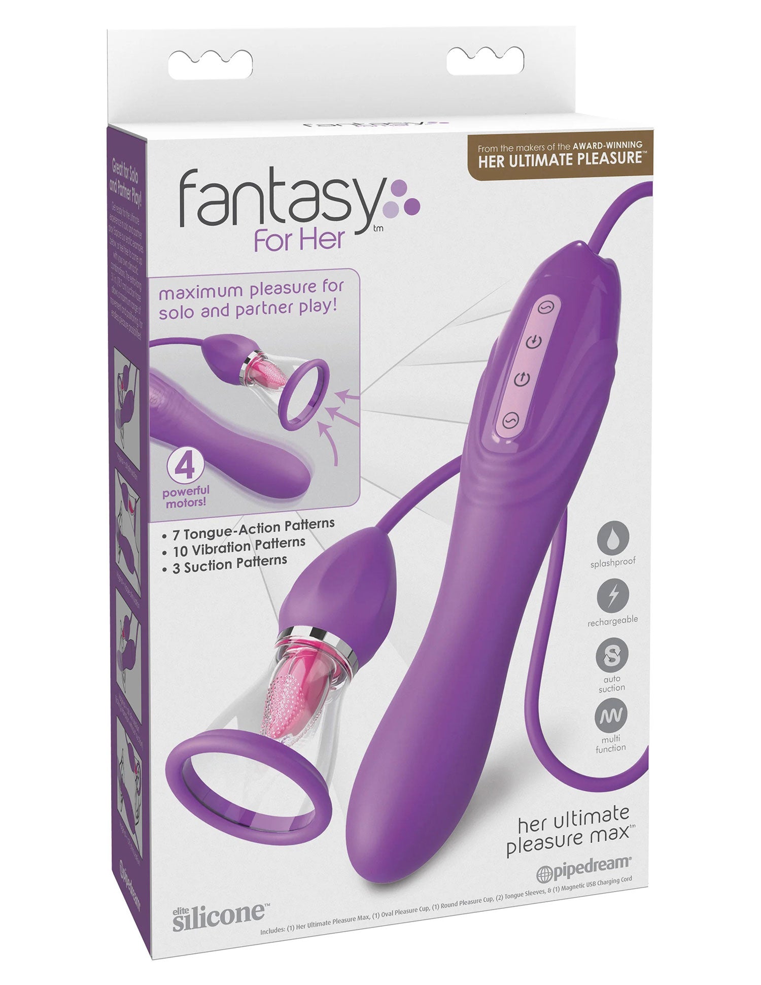 Pipedream Her Ultimate Pleasure Max - Multi-Function Suction and Vibration Device - Purple
