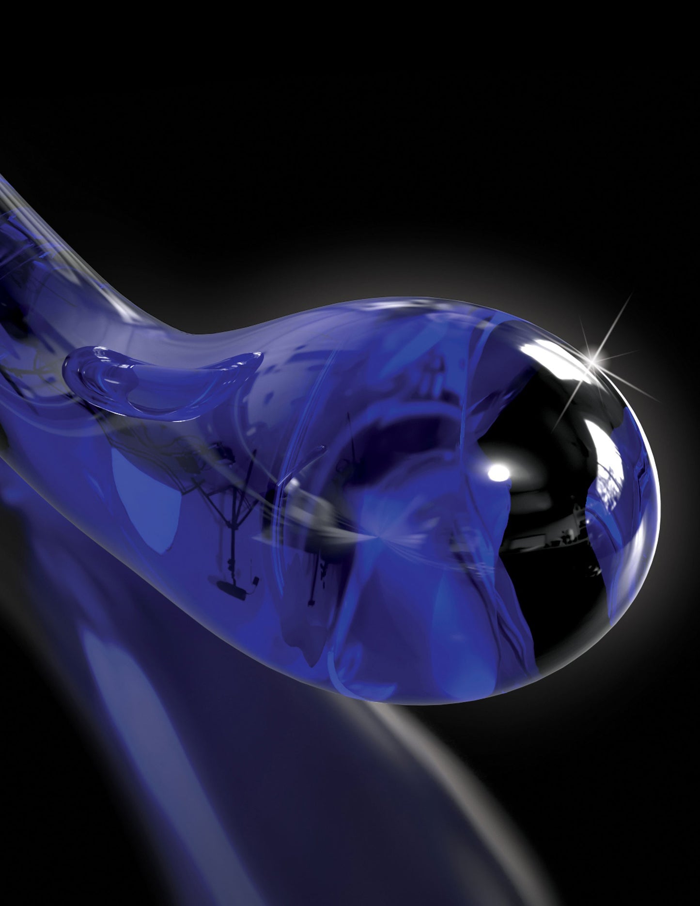 Pipedream Icicles No. 89 G-Spot Glass Wand with Silicone Suction Cup - Blue