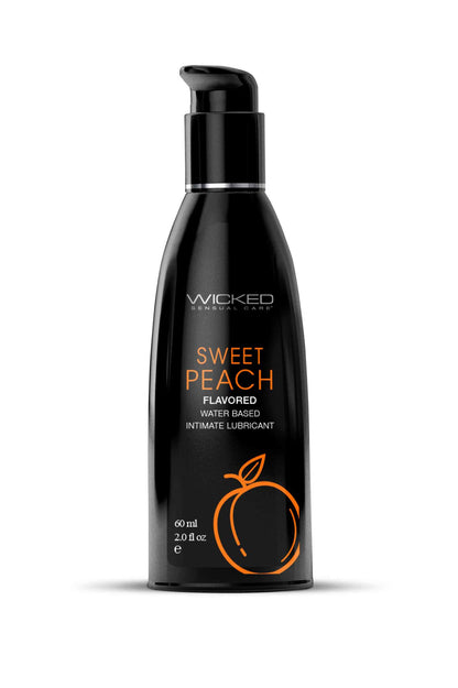 Wicked Aqua Sweet Peach Flavored Water Based Intimate Lubricant - 2 Fl. Oz.