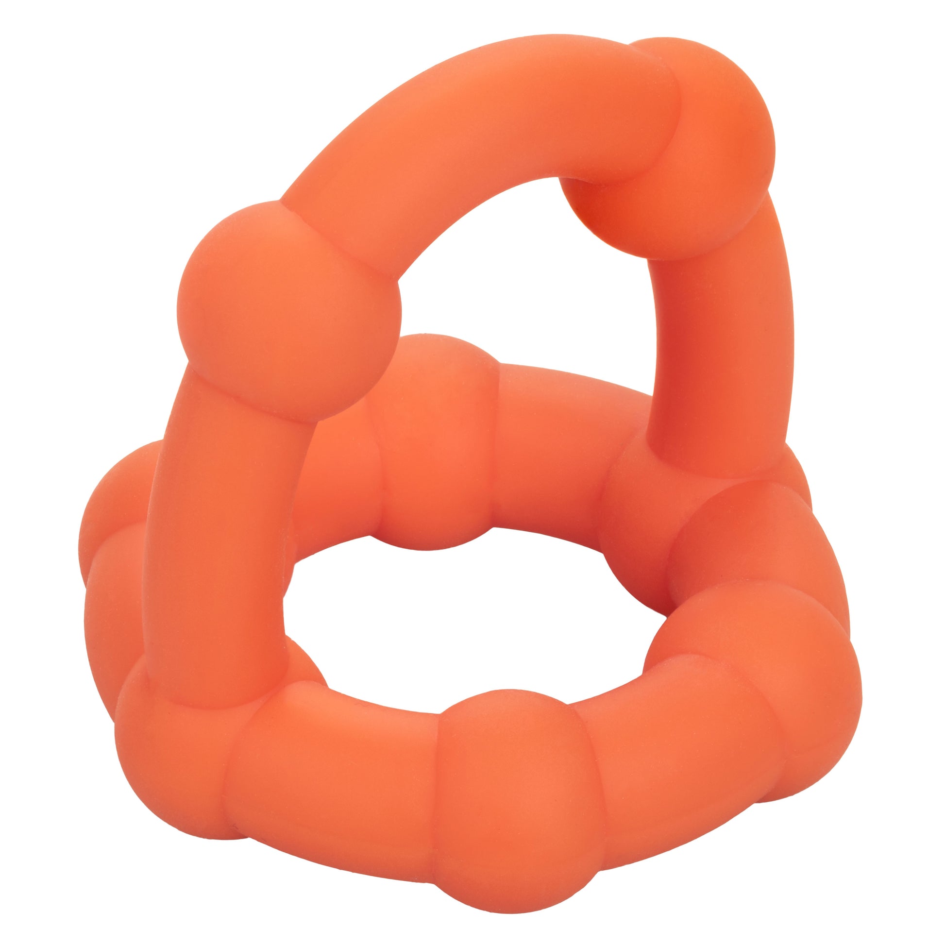 CalExotics Alpha Liquid Silicone All Star Ring – Orange Cock Ring with Scrotum Support