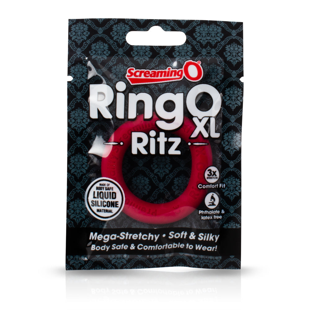 Screaming O RingO Ritz XL Cockring - Red - Liquid Silicone