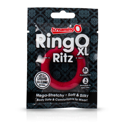 Screaming O RingO Ritz XL Cockring - Red - Liquid Silicone