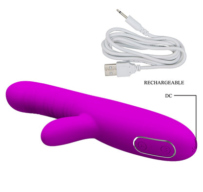 Pretty Love Angelique Come Hither G-Spot Vibrator with Clitoral Stimulator – Fuchsia