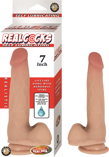 Nasstoys Realcocks Self Lubricating Dong - 7 Inch - Flesh