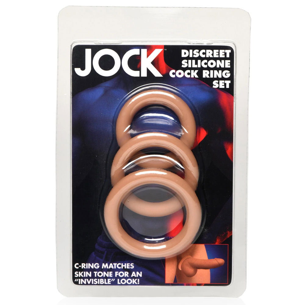 Curve Toys Jock Silicone Cock Ring Set – Medium – Beige