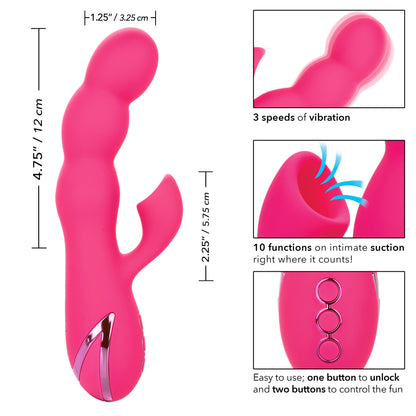 California Dreaming Oceanside Orgasm Massager – Pink with Multi-Function Suction and Vibration