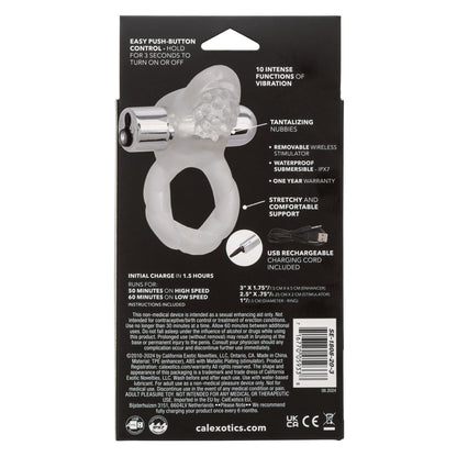 CalExotics Nubby Lover's Delight Rechargeable Couples Enhancer – Clear