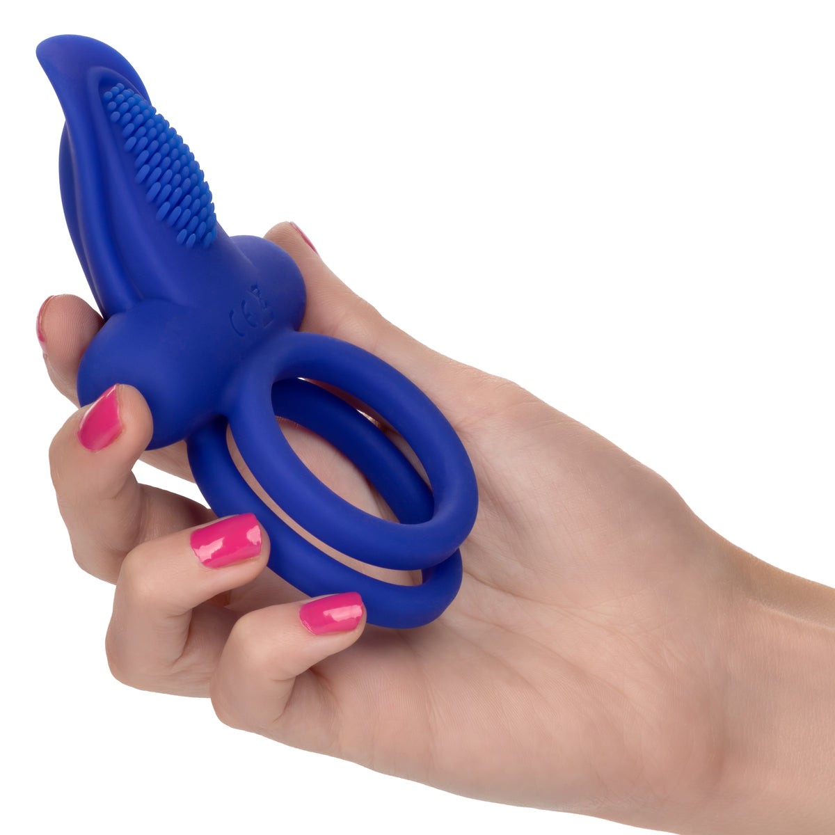 CalExotics Silicone Rechargeable Dual Pleaser Enhancer - Blue - 7 Functions