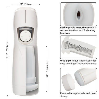 CalExotics Optimum Power Life-like Pulsar Stroker - White - Multi-Function Rechargeable Device