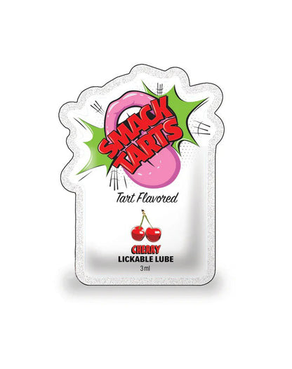 Little Genie SMACK Tarts Lube - Water-Based Intimate Lubricant, Sour Cherry Flavor, 3ml Pouch Display of 36